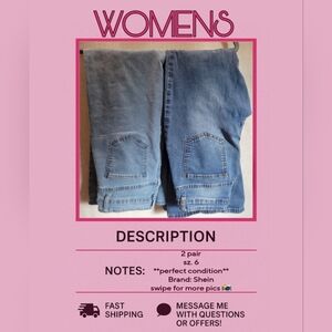 SHEIN Women's Denim Jeans - Light and Dark Blue